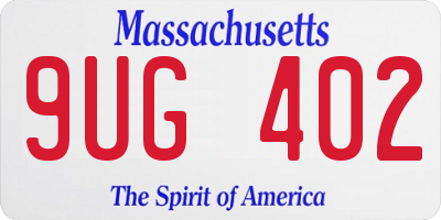MA license plate 9UG402