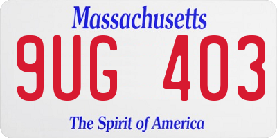 MA license plate 9UG403