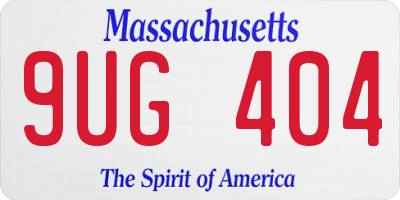MA license plate 9UG404