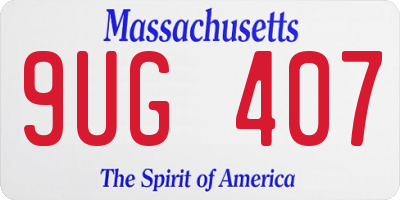MA license plate 9UG407