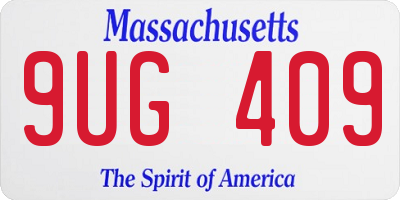 MA license plate 9UG409