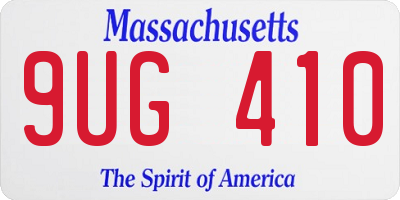 MA license plate 9UG410