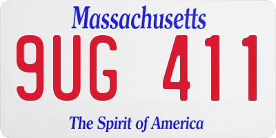 MA license plate 9UG411