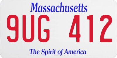 MA license plate 9UG412