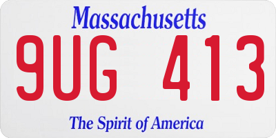 MA license plate 9UG413