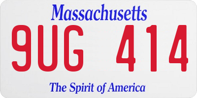 MA license plate 9UG414