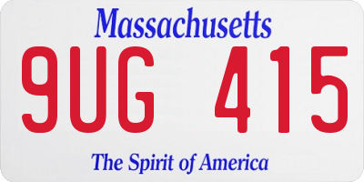 MA license plate 9UG415