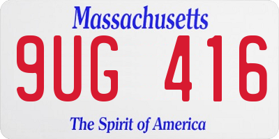 MA license plate 9UG416