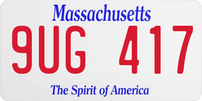 MA license plate 9UG417