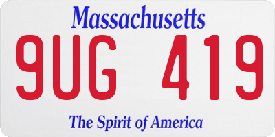MA license plate 9UG419
