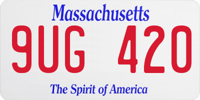 MA license plate 9UG420