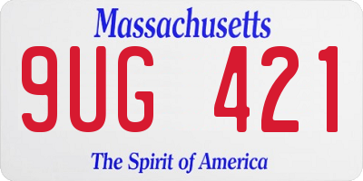 MA license plate 9UG421
