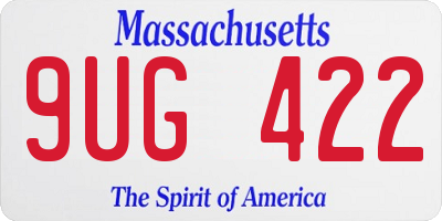 MA license plate 9UG422