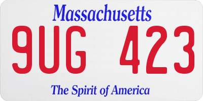 MA license plate 9UG423