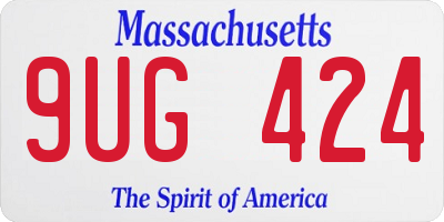 MA license plate 9UG424