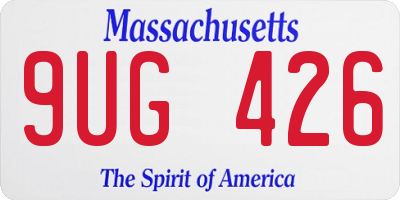 MA license plate 9UG426