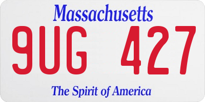 MA license plate 9UG427