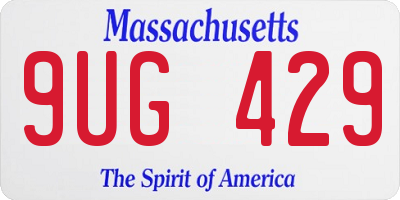 MA license plate 9UG429