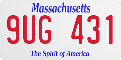 MA license plate 9UG431