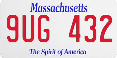 MA license plate 9UG432