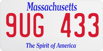 MA license plate 9UG433