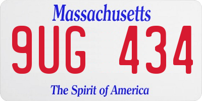 MA license plate 9UG434