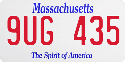 MA license plate 9UG435