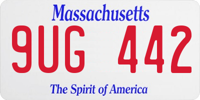 MA license plate 9UG442