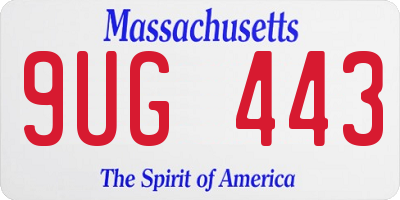 MA license plate 9UG443