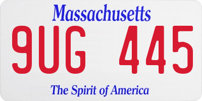 MA license plate 9UG445