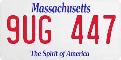 MA license plate 9UG447