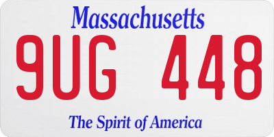 MA license plate 9UG448