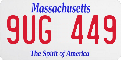 MA license plate 9UG449