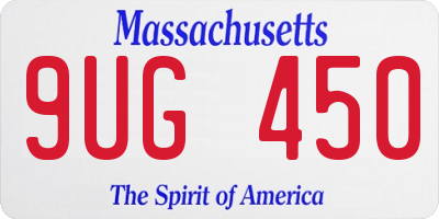 MA license plate 9UG450