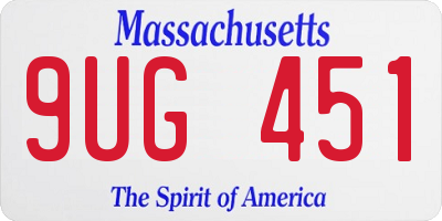 MA license plate 9UG451