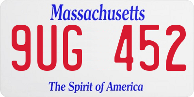 MA license plate 9UG452
