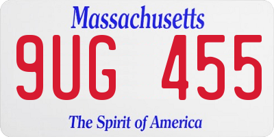 MA license plate 9UG455