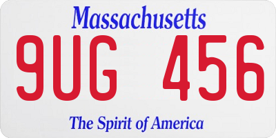 MA license plate 9UG456