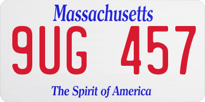 MA license plate 9UG457