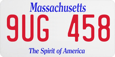 MA license plate 9UG458