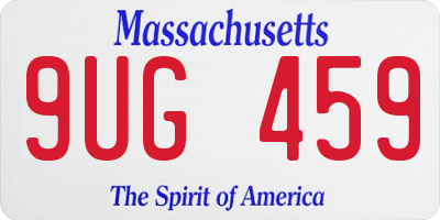 MA license plate 9UG459