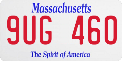 MA license plate 9UG460
