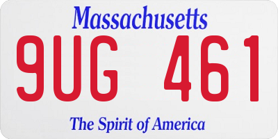 MA license plate 9UG461