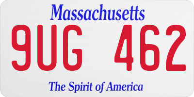 MA license plate 9UG462
