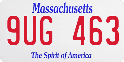 MA license plate 9UG463
