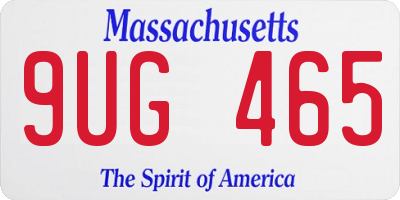 MA license plate 9UG465