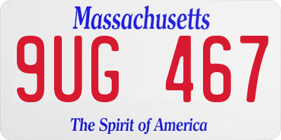 MA license plate 9UG467