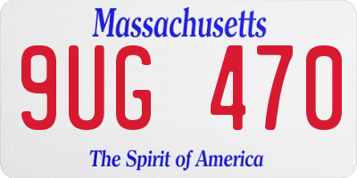 MA license plate 9UG470