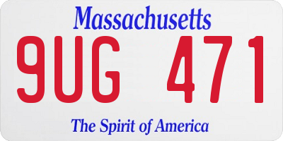 MA license plate 9UG471