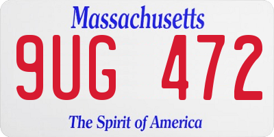 MA license plate 9UG472